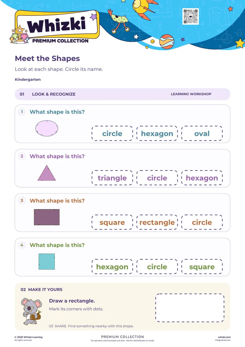 Name the Oval, Triangle, Rectangle, and Square
