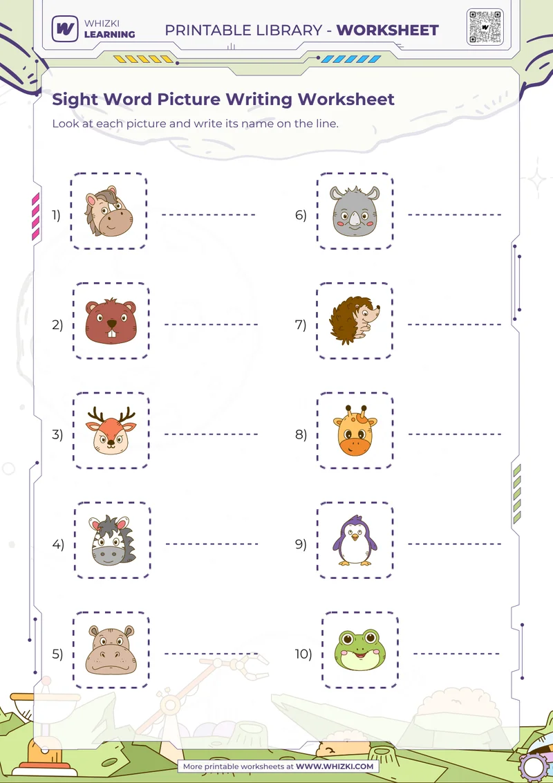Sight Word Picture Writing Worksheet