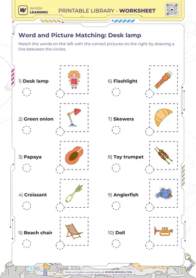 Word and Picture Matching: Desk lamp