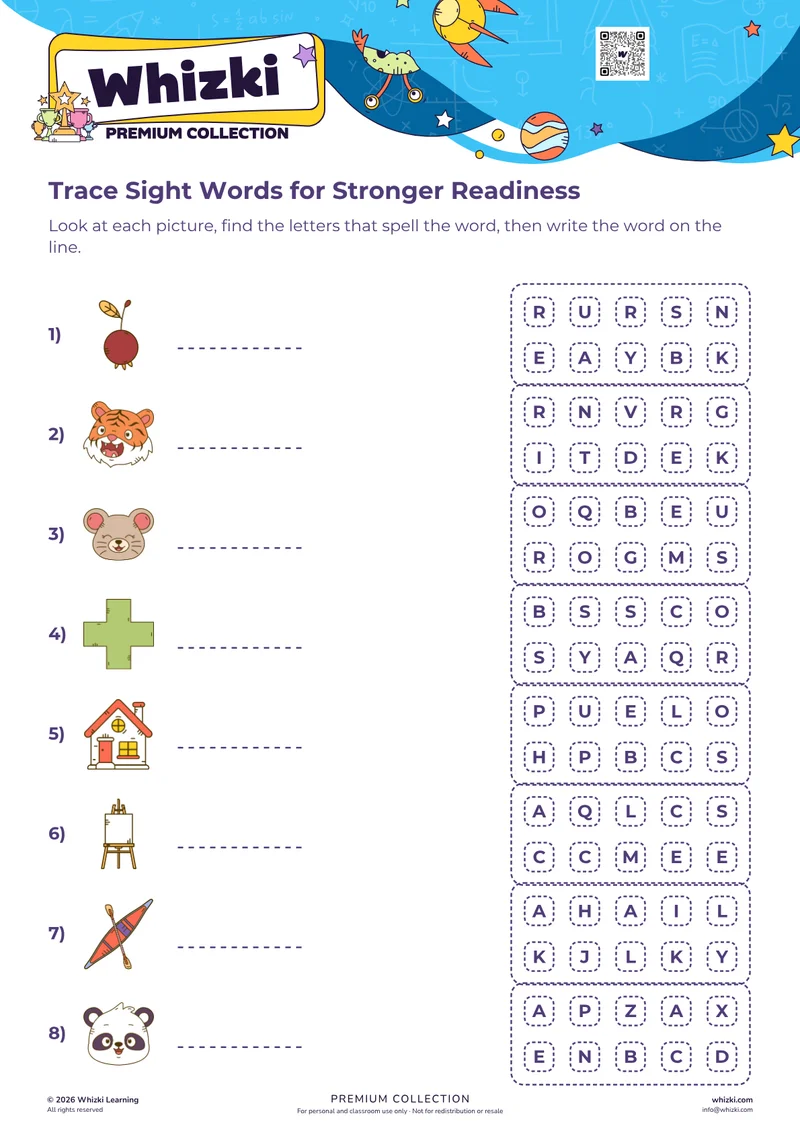 Trace Sight Words for Stronger Readiness