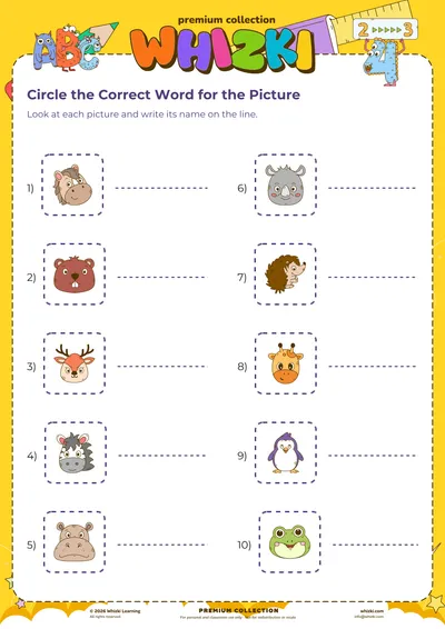 Circle the Correct Word for the Picture