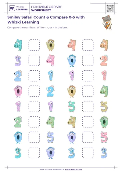 Smiley Safari Count & Compare 0-5 with Whizki Learning