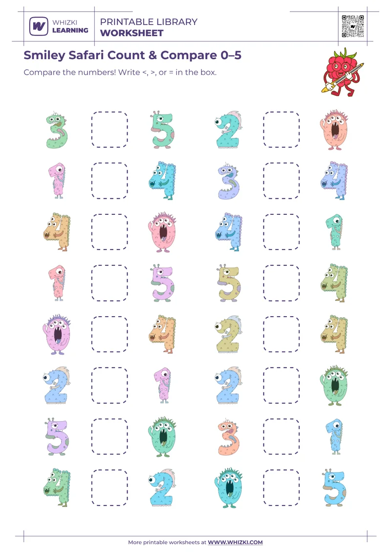 Smiley Safari Count & Compare 0–5