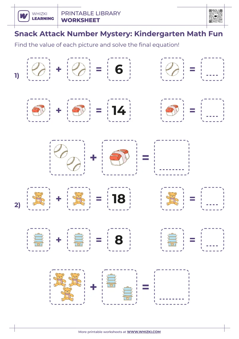 Snack Attack Number Mystery: Kindergarten Math Fun