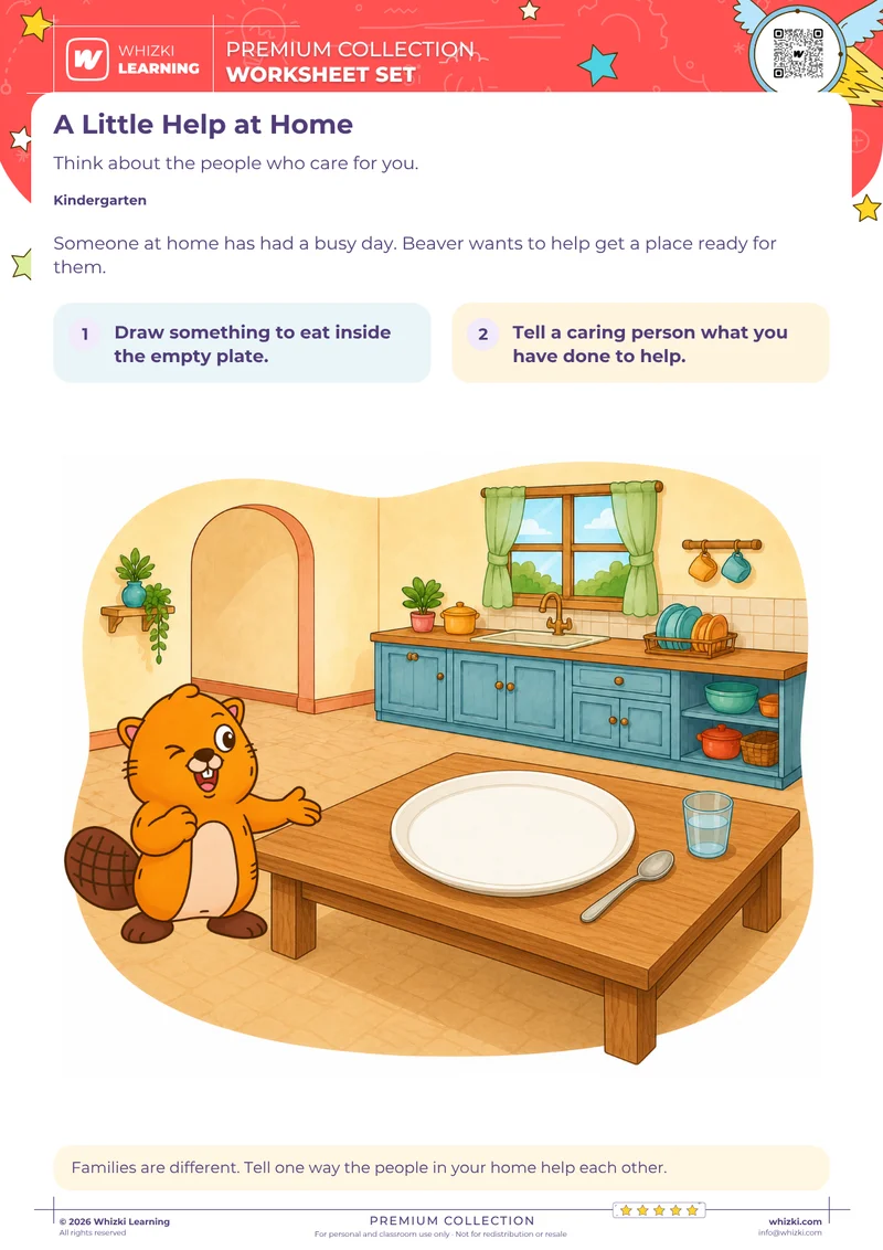 A Little Help at Home: Family Care Drawing Page