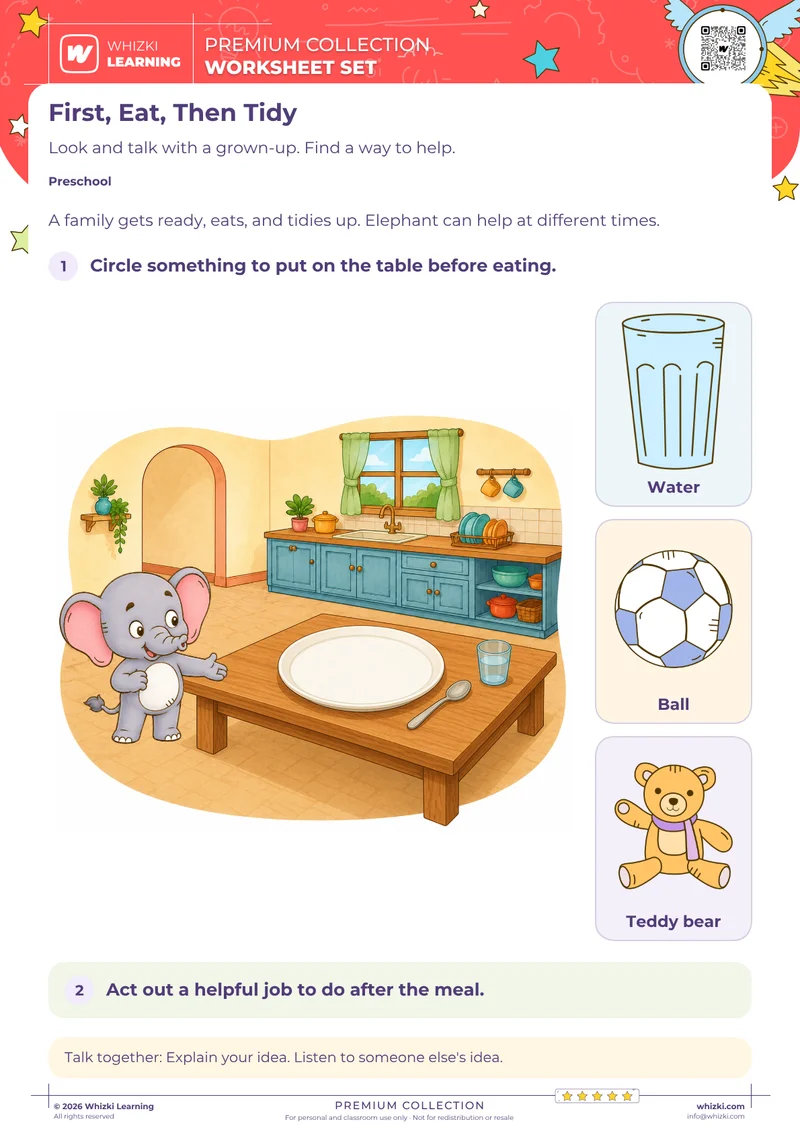 First, Eat, Then Tidy: Family Meal Helpers