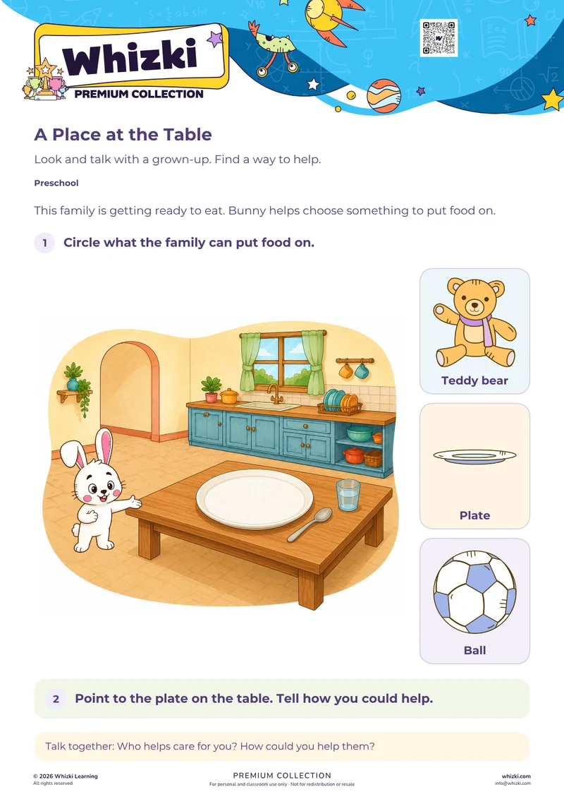 Family Meal Helpers: Choose a Place Setting