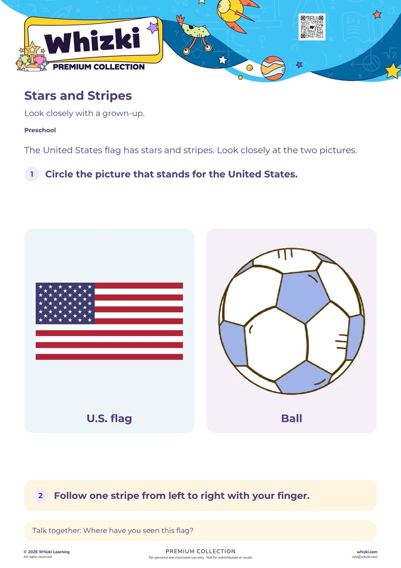 Find the U.S. Flag: Preschool Symbol Hunt