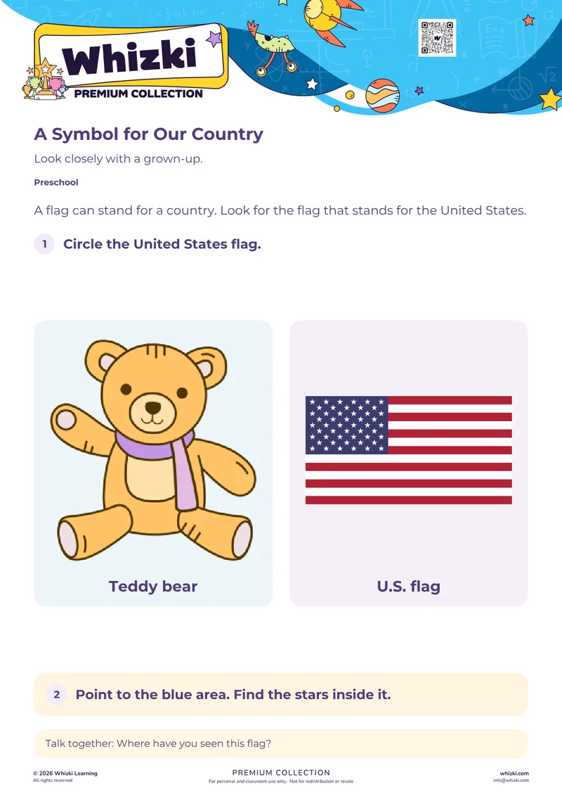 Find the U.S. Flag: Preschool Symbol Hunt