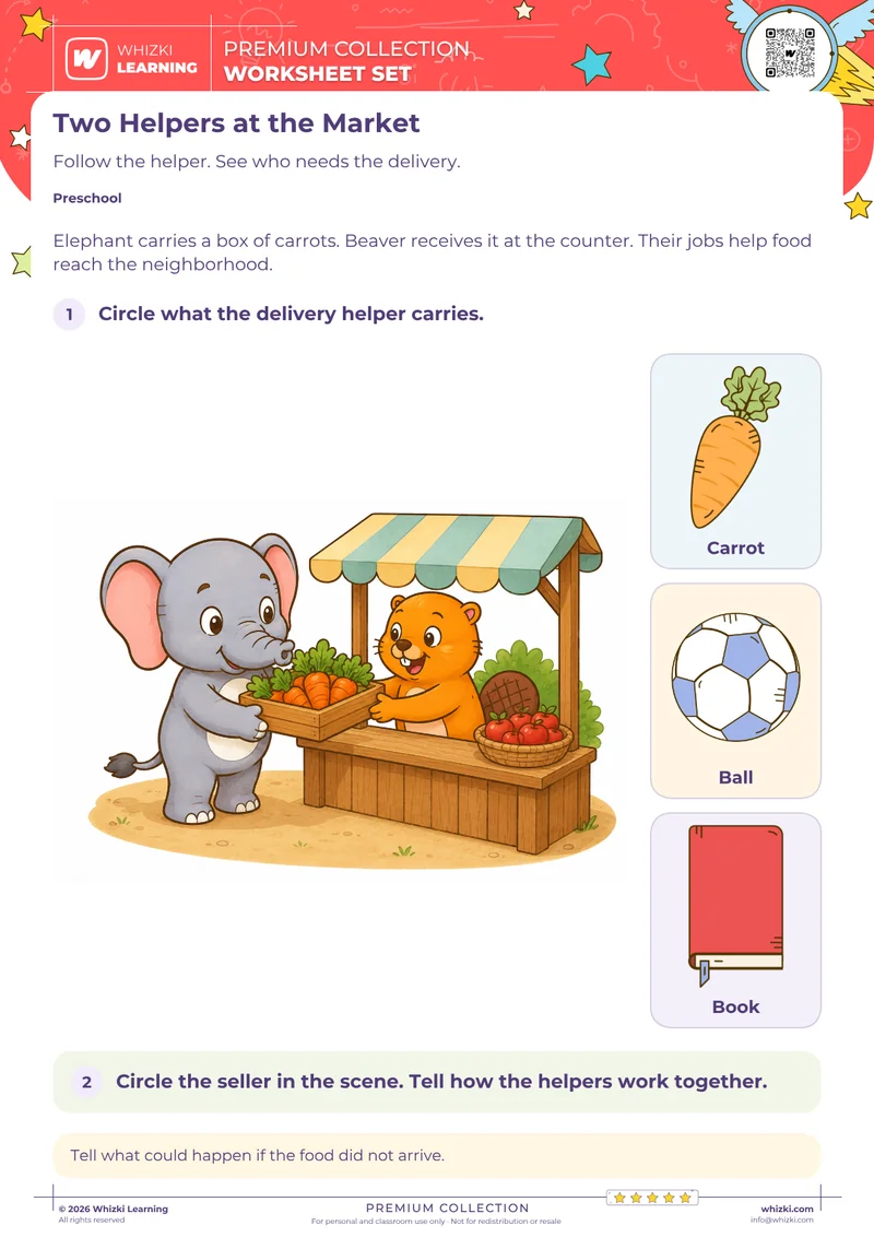 Market Helpers: Circle the Delivery and Seller