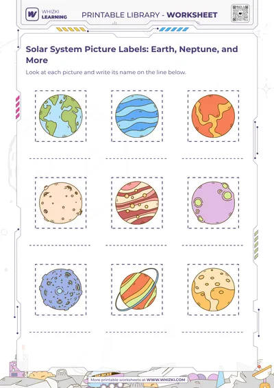 Solar System Picture Labels: Earth, Neptune, and More