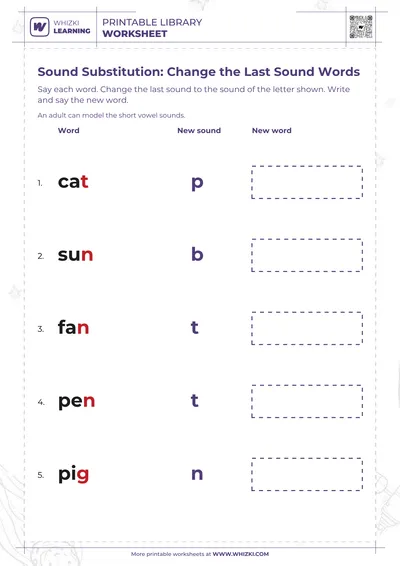 Sound Substitution: Change the Last Sound Words