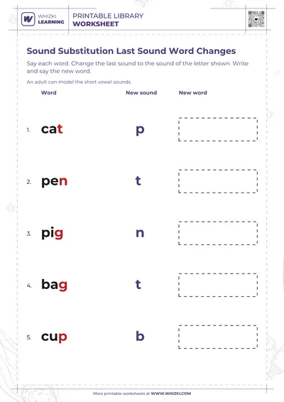 Sound Substitution Last Sound Word Changes