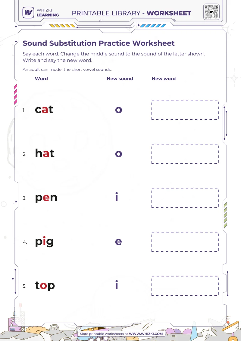 Sound Substitution Practice Worksheet