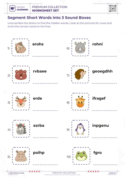 Segment Short Words into 3 Sound Boxes