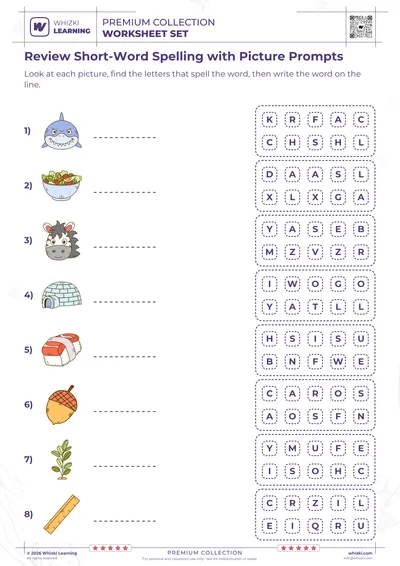 Review Short-Word Spelling with Picture Prompts