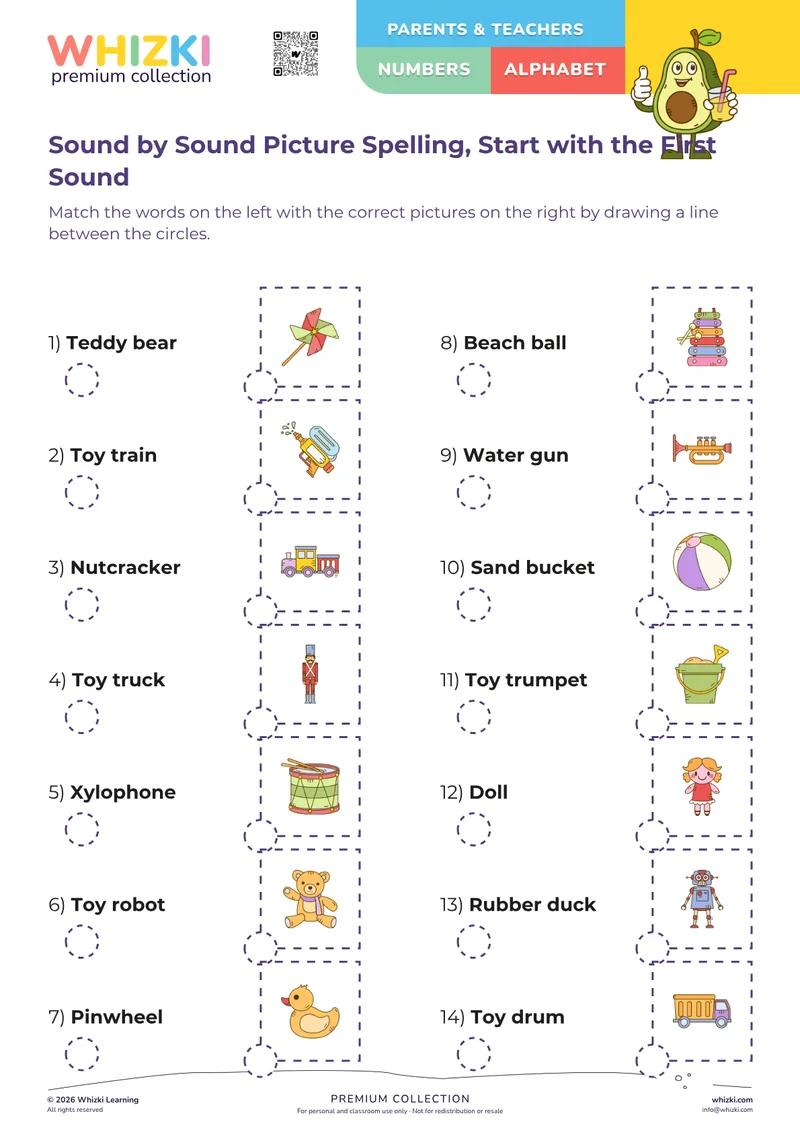 Sound by Sound Picture Spelling, Start with the First Sound