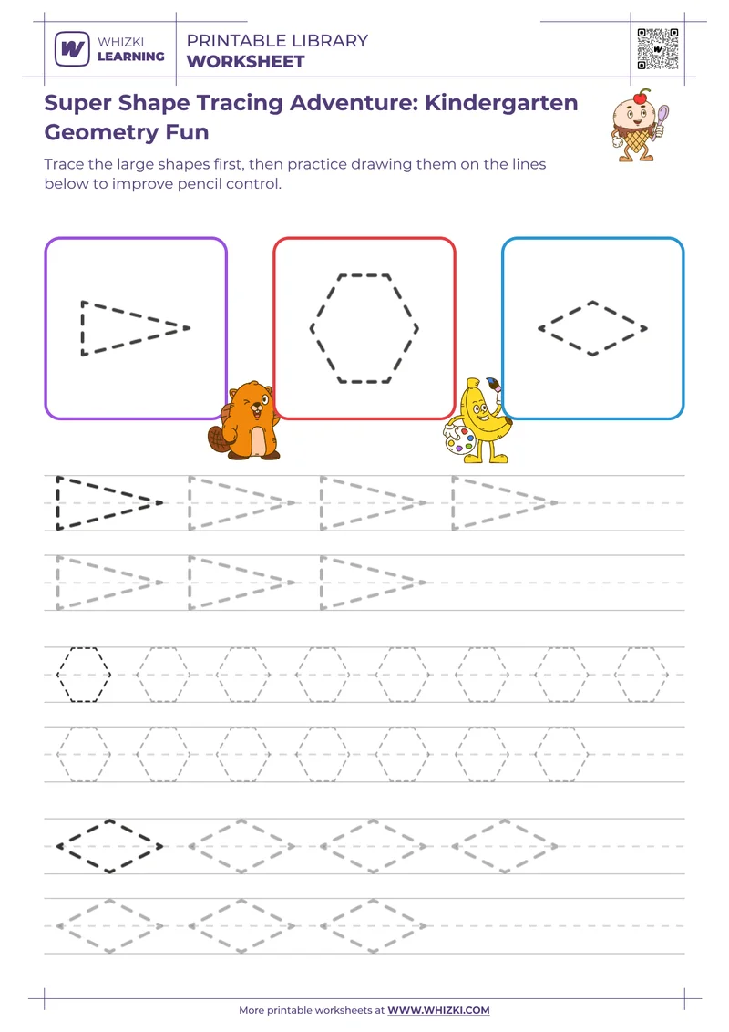 Super Shape Tracing Adventure: Kindergarten Geometry Fun