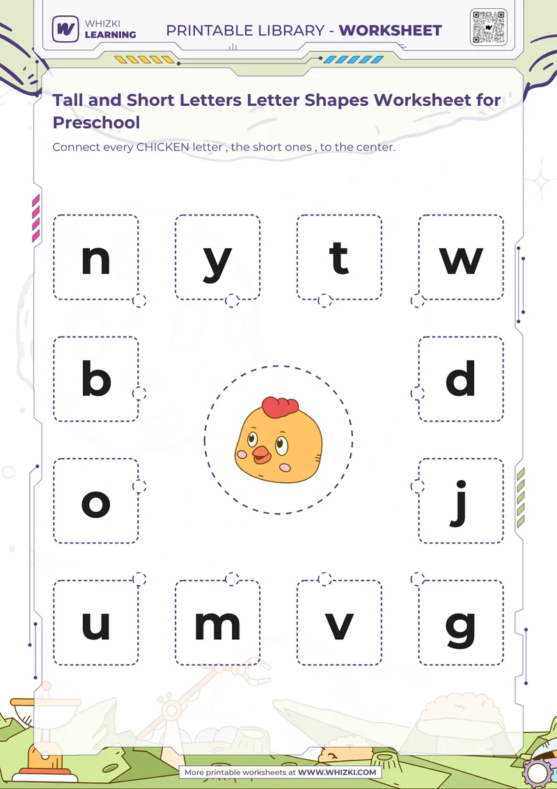 Tall and Short Letters Letter Shapes Worksheet for Preschool