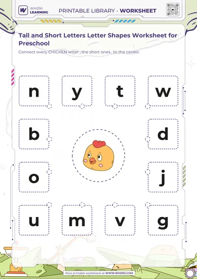 Tall and Short Letters Letter Shapes Worksheet for Preschool