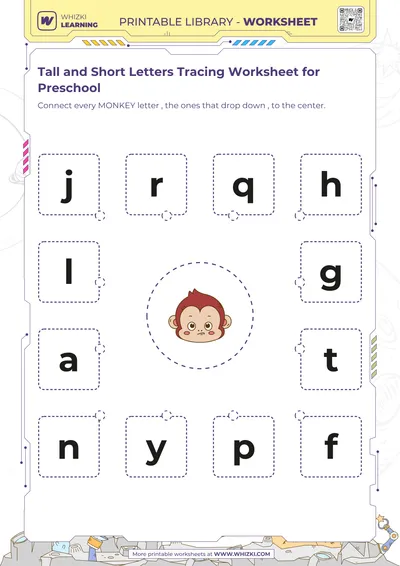 Tall and Short Letters Tracing Worksheet for Preschool