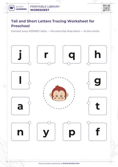 Tall and Short Letters Tracing Worksheet for Preschool