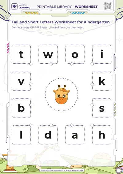 Tall and Short Letters Worksheet for Kindergarten
