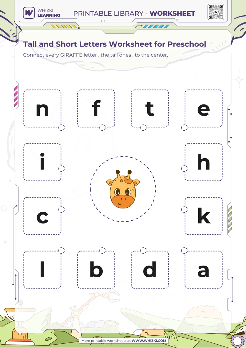 Tall and Short Letters Worksheet for Preschool