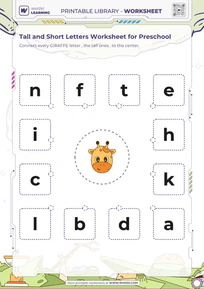 Tall and Short Letters Worksheet for Preschool