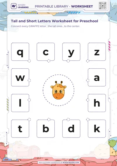 Tall and Short Letters Worksheet for Preschool
