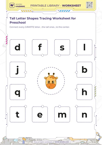 Tall Letter Shapes Tracing Worksheet for Preschool