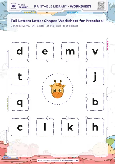 Tall Letters Letter Shapes Worksheet for Preschool