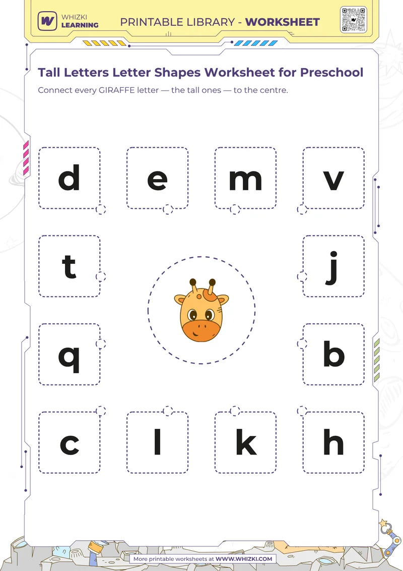 Tall Letters Letter Shapes Worksheet for Preschool