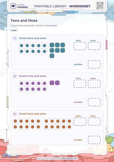Tens and Ones Build Worksheet