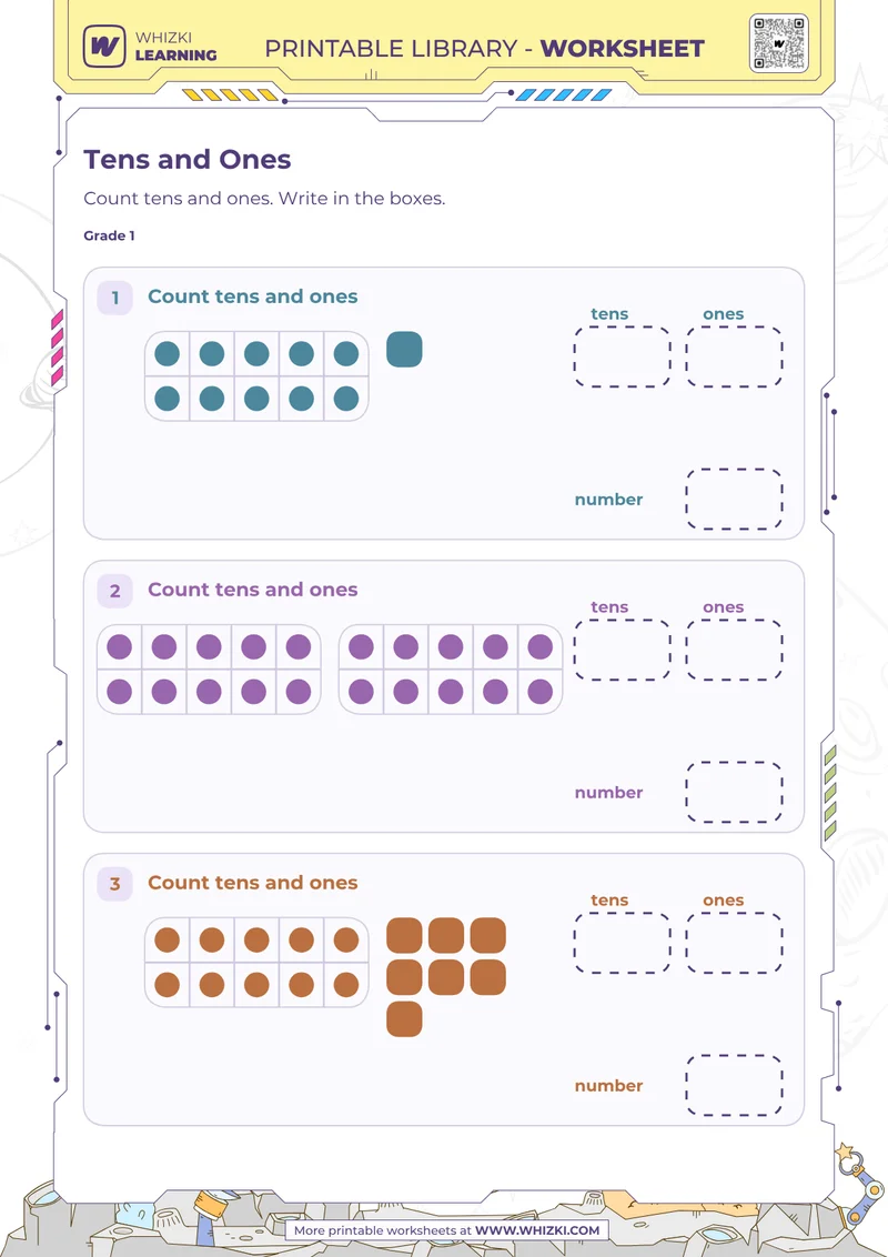 Tens and Ones Build Worksheet