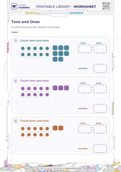 Tens and Ones Build Worksheet