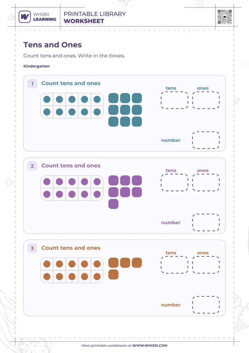 Tens and Ones Build Worksheet