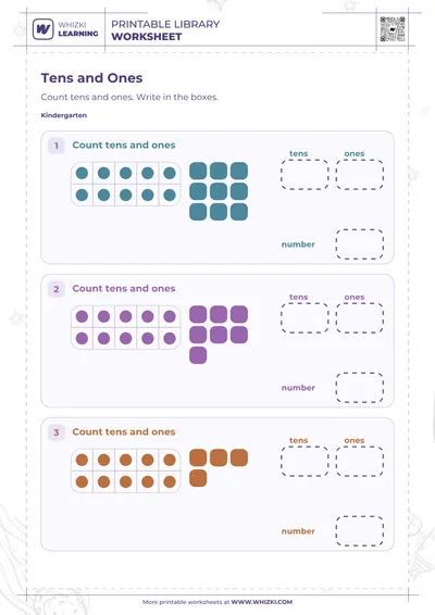 Tens and Ones Build Worksheet