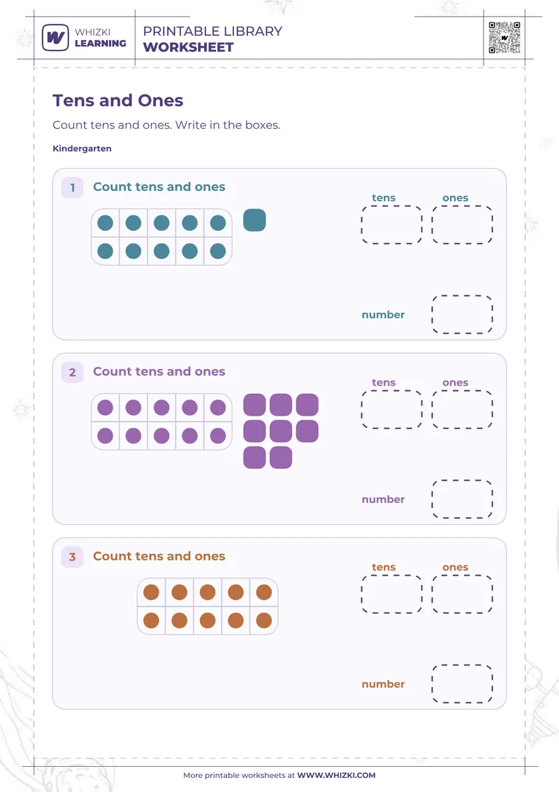 Tens and Ones Build Worksheet