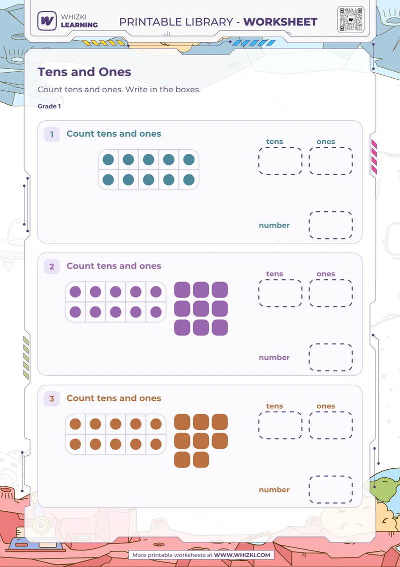 Tens and Ones Build Worksheet