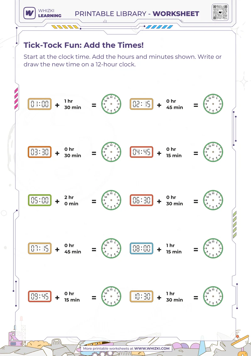 Tick-Tock Fun: Add the Times!