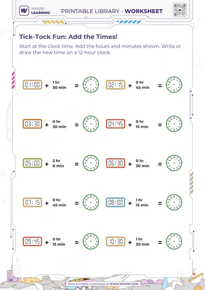 Tick-Tock Fun: Add the Times!