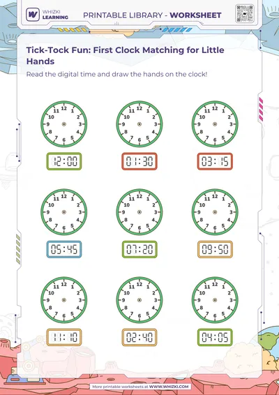 Tick-Tock Fun: First Clock Matching for Little Hands
