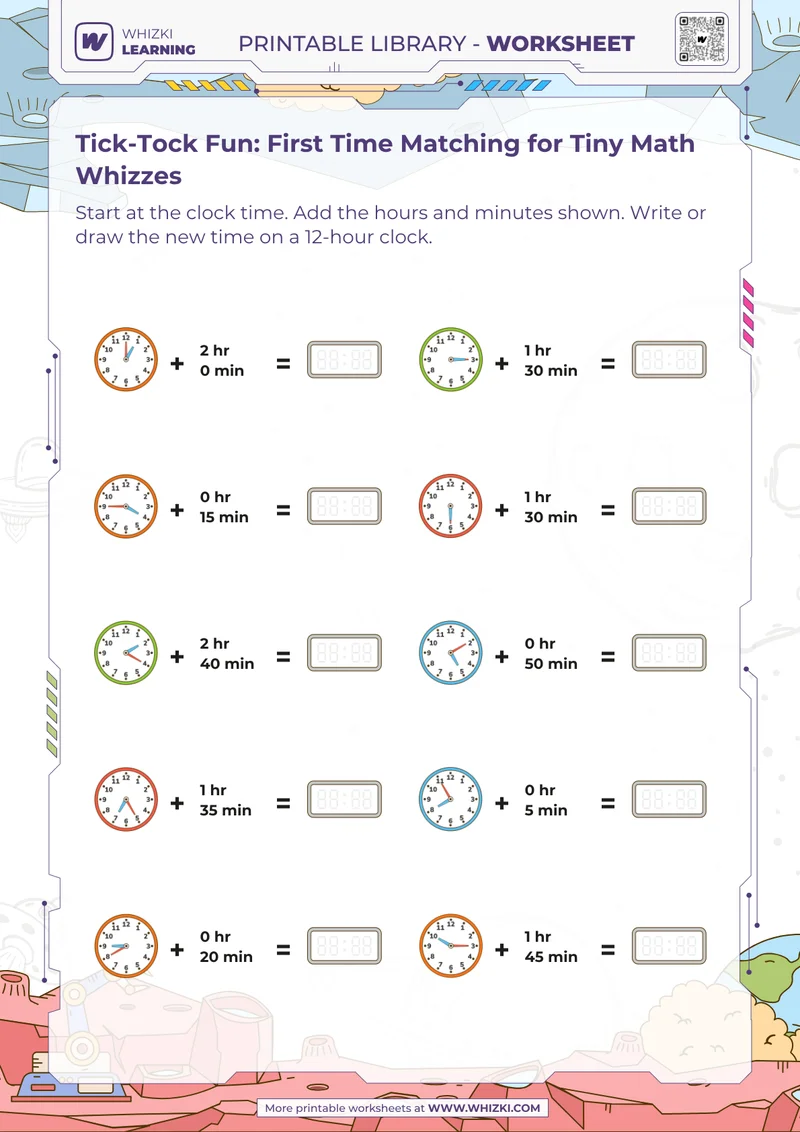 Tick-Tock Fun: First Time Matching for Tiny Math Whizzes
