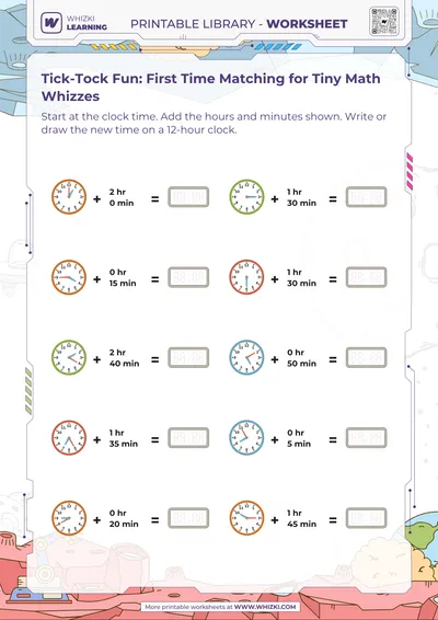 Tick-Tock Fun: First Time Matching for Tiny Math Whizzes