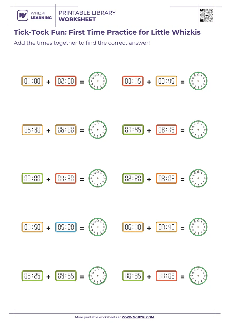 Tick-Tock Fun: First Time Practice for Little Whizkis