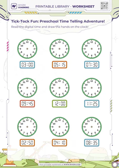 Tick-Tock Fun: Preschool Time Telling Adventure!
