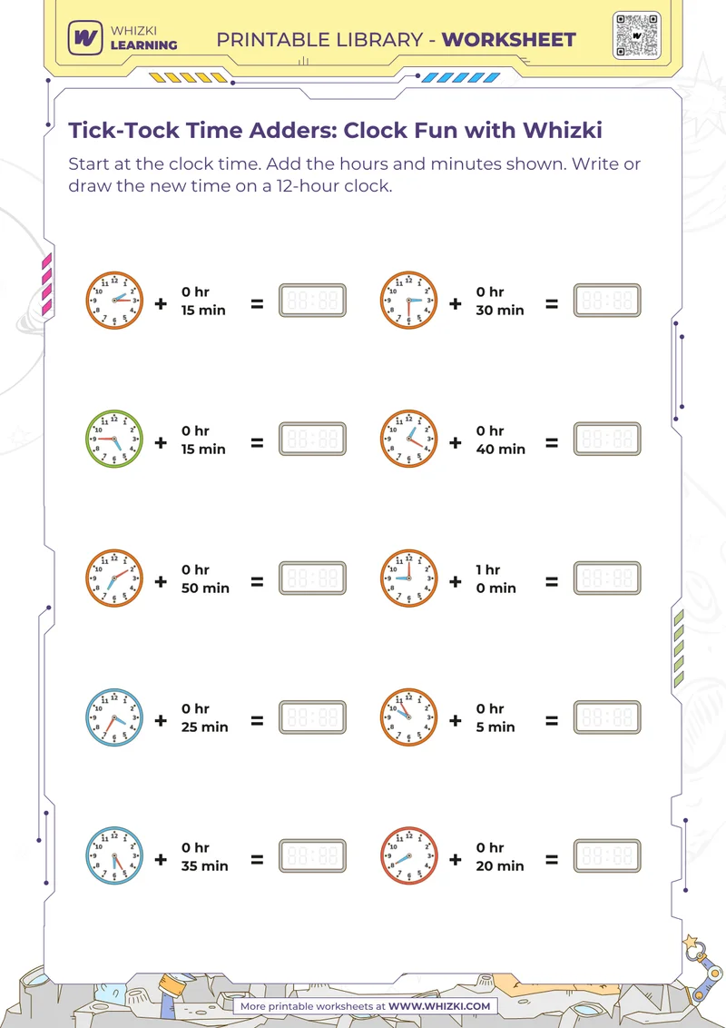 Tick-Tock Time Adders: Clock Fun with Whizki