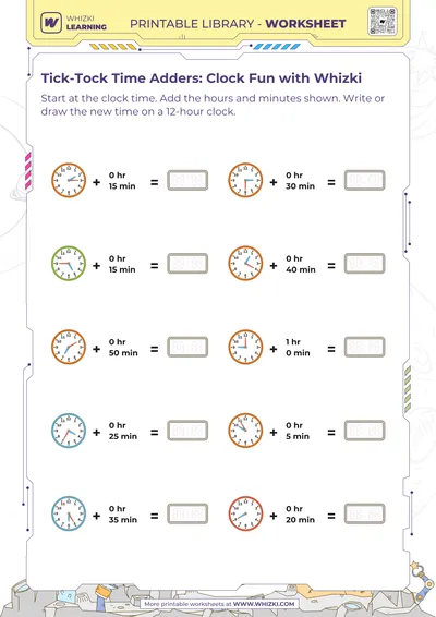 Tick-Tock Time Adders: Clock Fun with Whizki