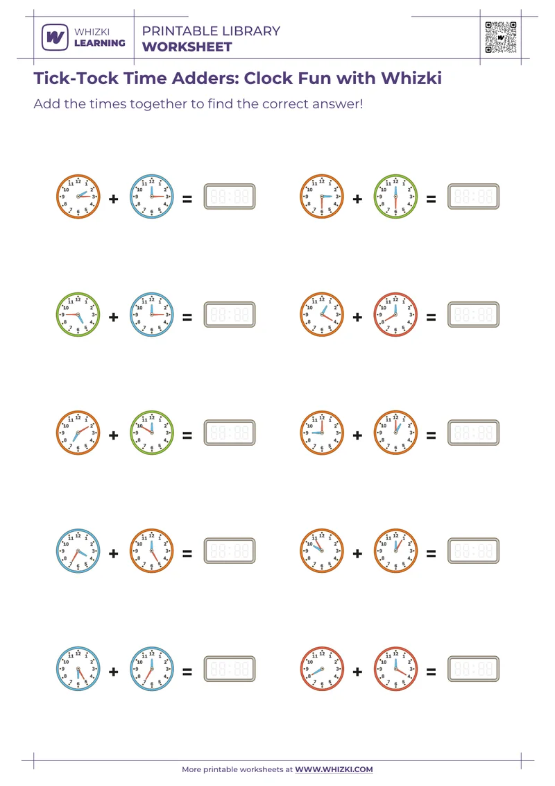 Tick-Tock Time Adders: Clock Fun with Whizki